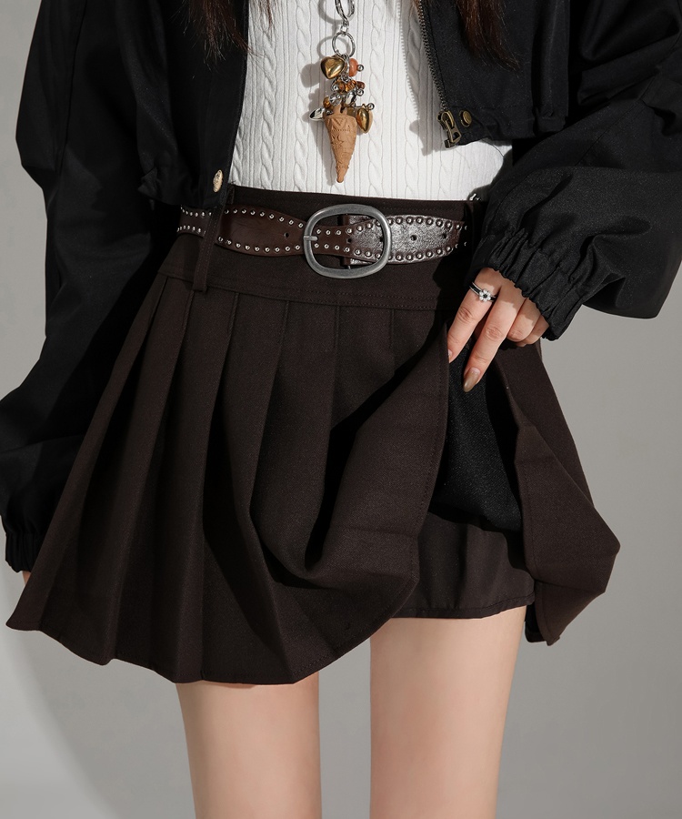 Autumn and winter pleated short skirt slim skirt for women