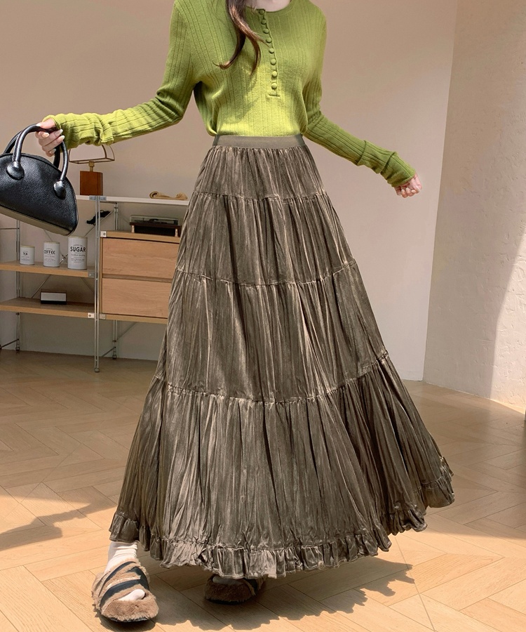 Big skirt skirt A-line long skirt for women