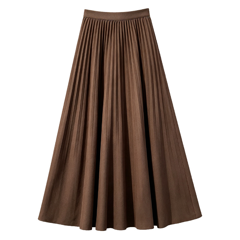 Wood ear drape skirt fold long skirt for women