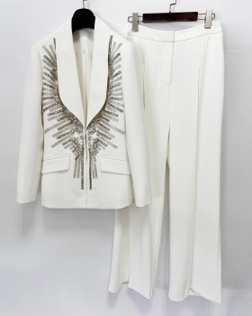 Beading coat European style business suit 2pcs set