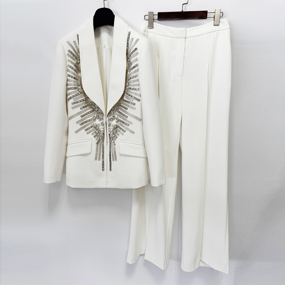 Beading coat European style business suit 2pcs set