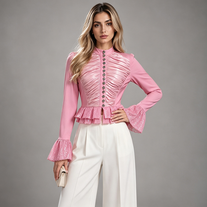 Autumn fashion short splice coat for women