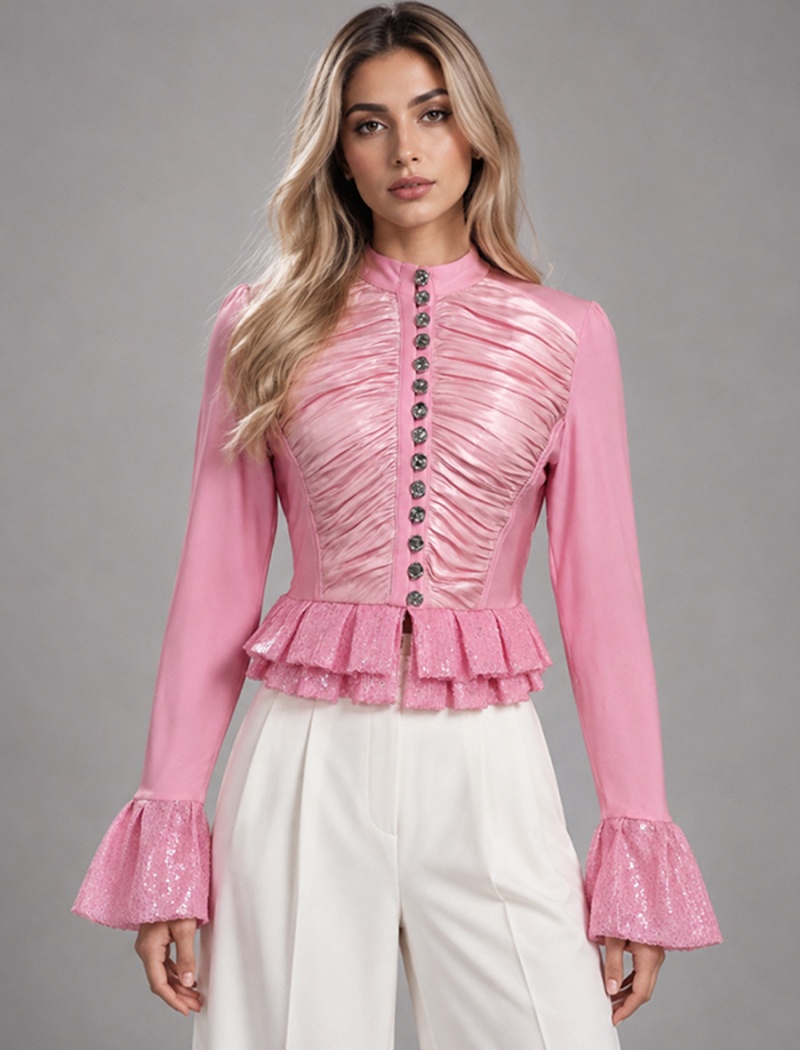Autumn fashion short splice coat for women