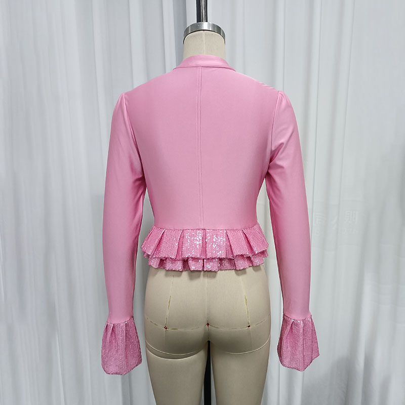 Autumn fashion short splice coat for women
