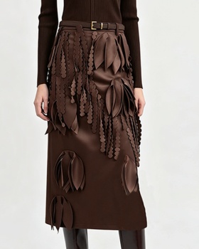 Splice temperament long elegant fashion autumn skirt
