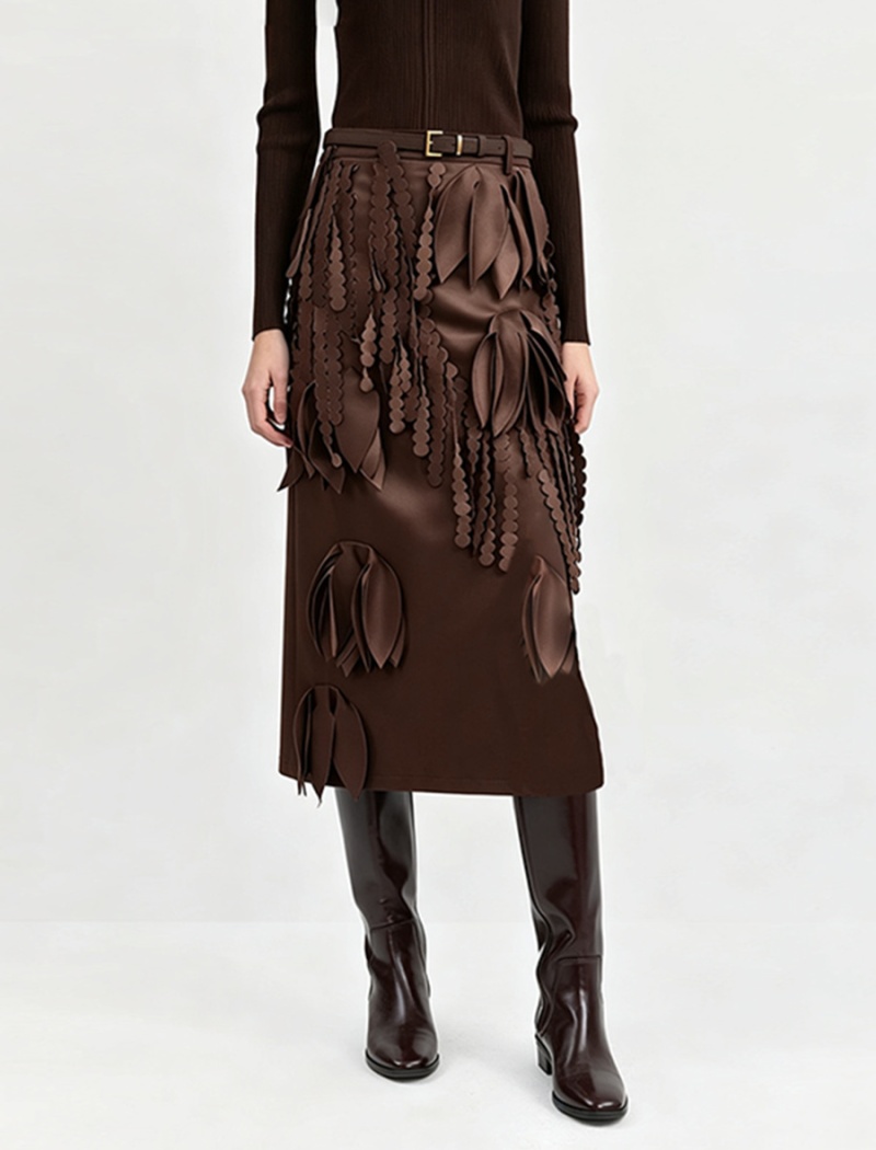 Splice temperament long elegant fashion autumn skirt