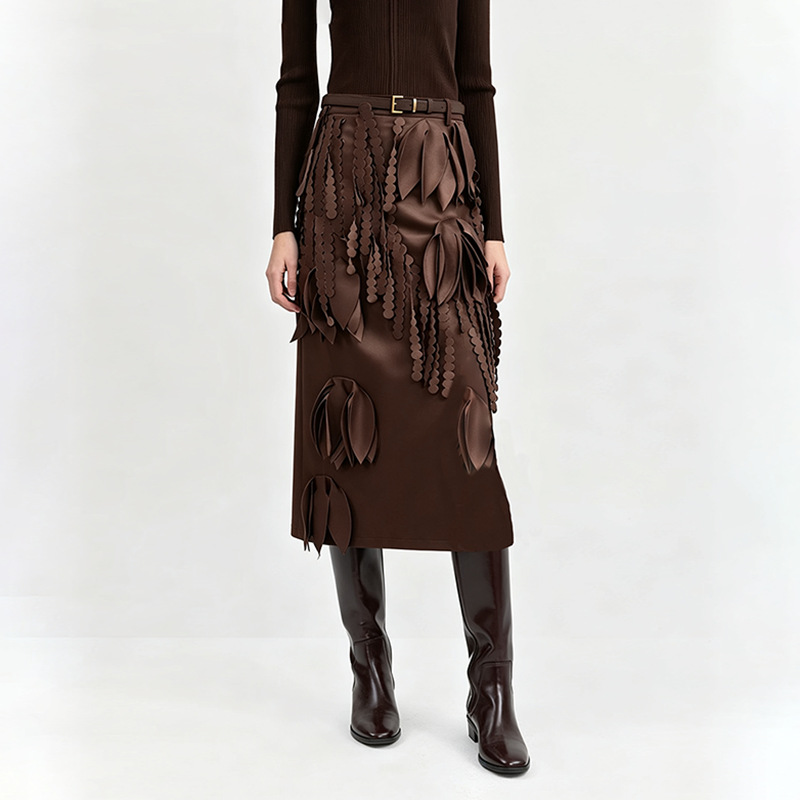 Splice temperament long elegant fashion autumn skirt