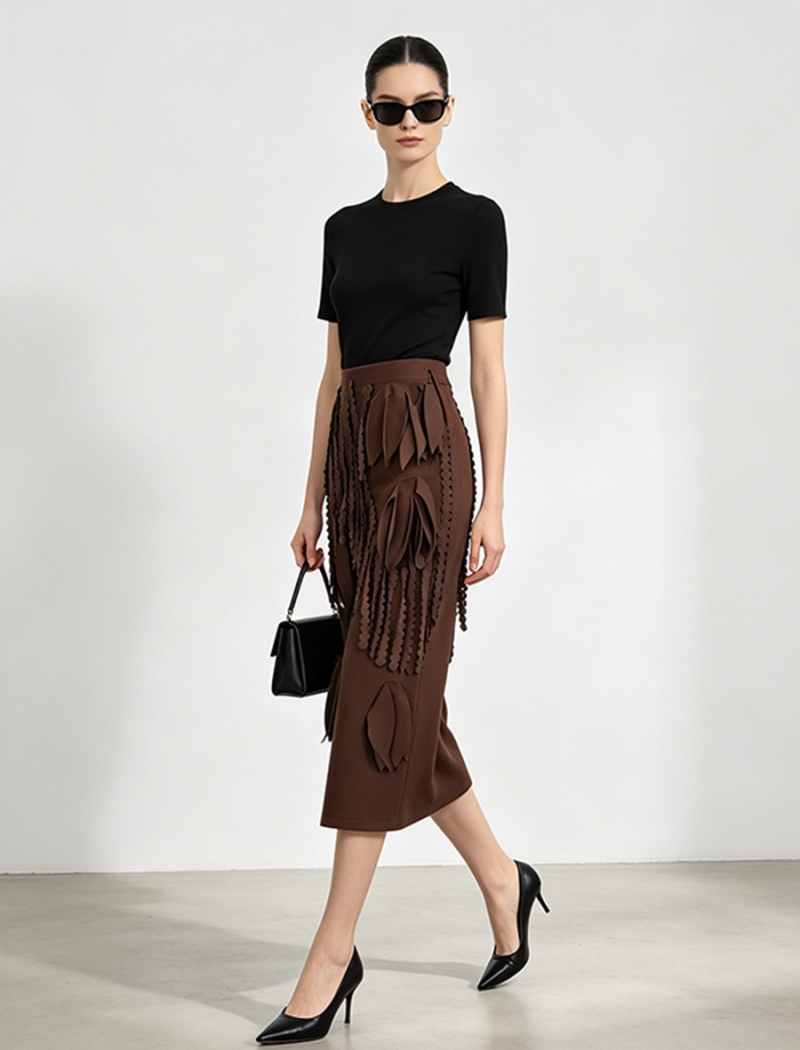 Splice temperament long elegant fashion autumn skirt