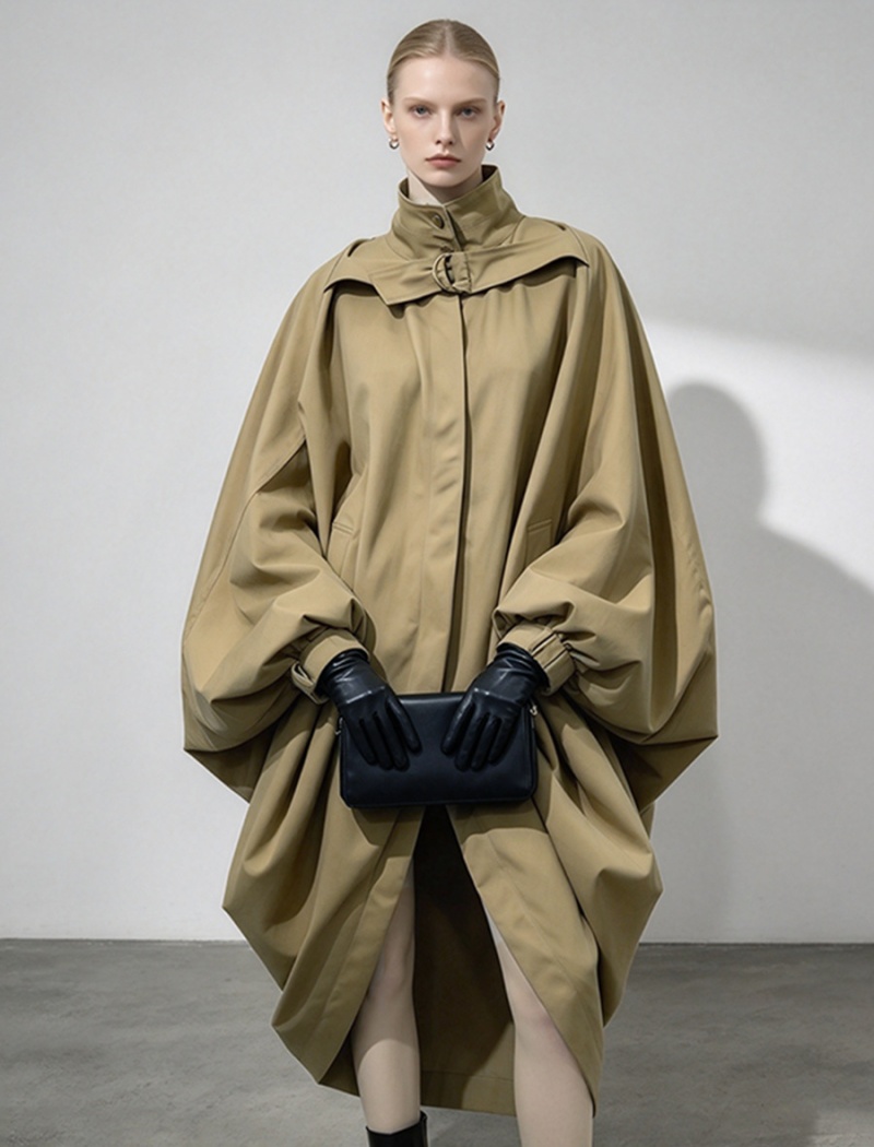 Autumn fold windbreaker fashion loose coat for women