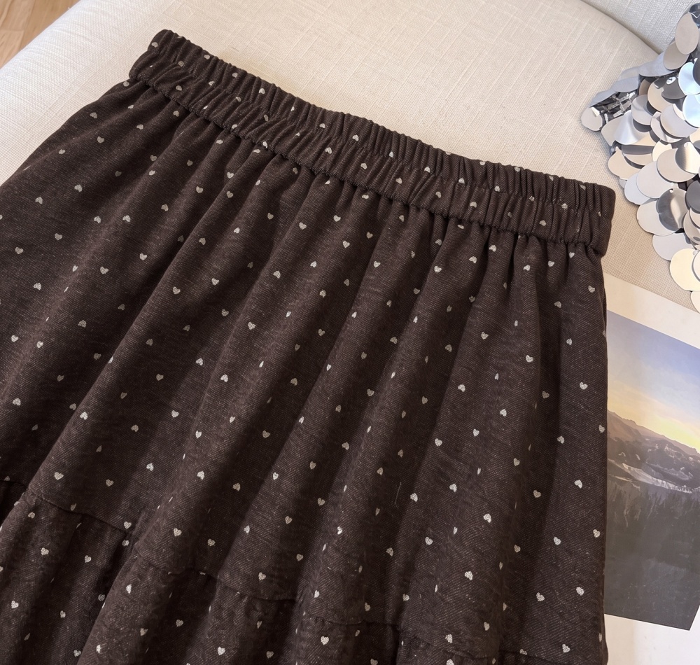 Retro autumn and winter Korean style polka dot skirt