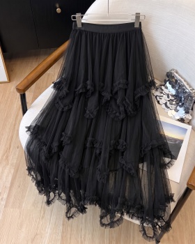 Spring and autumn cake puff skirt long gauze skirt for women