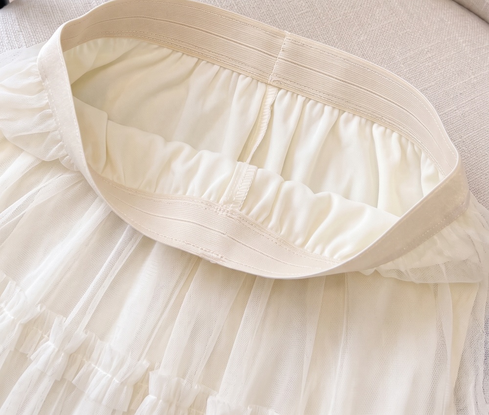 Cake autumn pleated chiffon lace drape skirt for women