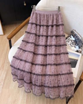 Lace autumn France style cake polka dot skirt