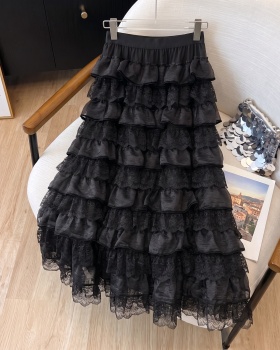 Tender sweet skirt high waist multilayer long skirt