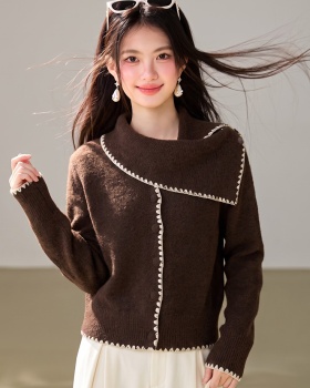 Lazy retro sweater mixed colors winter scarves