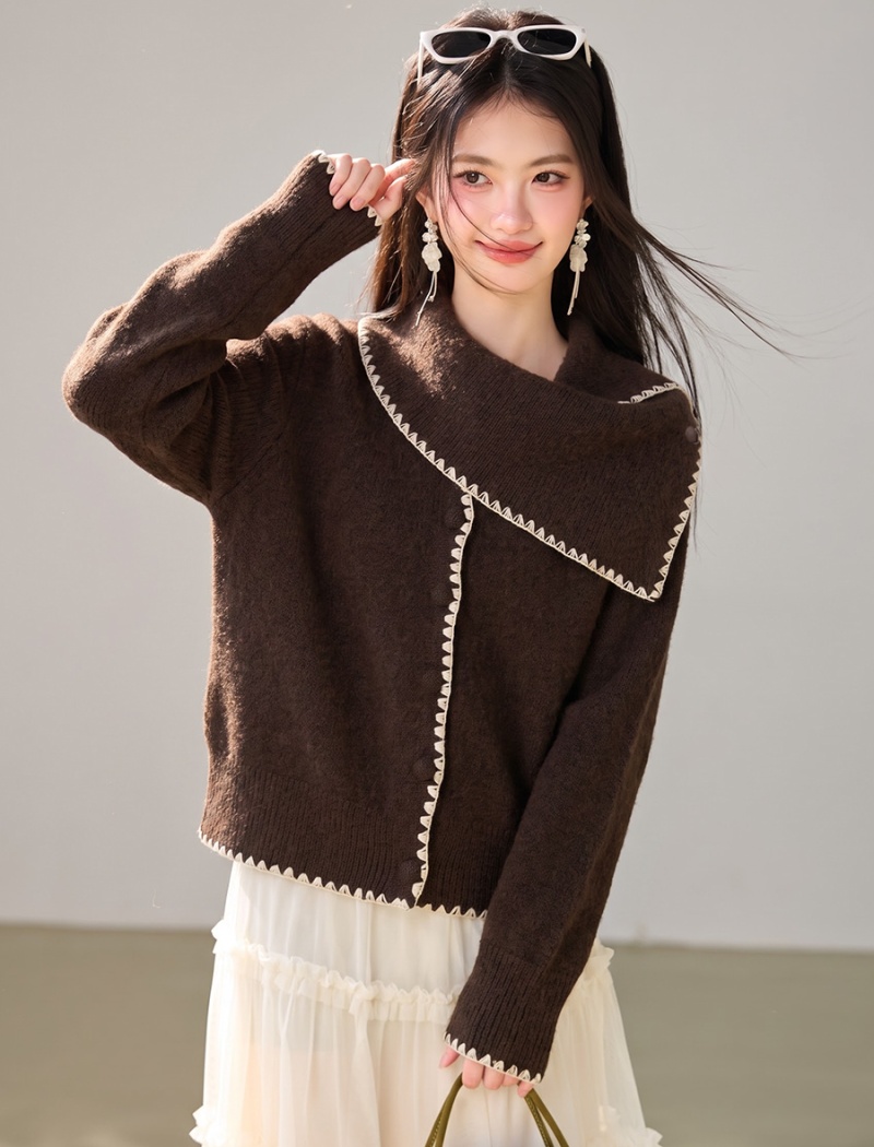 Lazy retro sweater mixed colors winter scarves