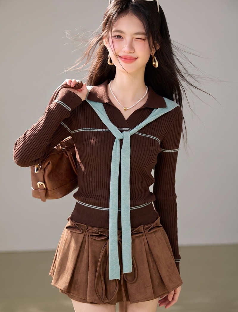 Long sleeve lapel sweater autumn and winter shawl