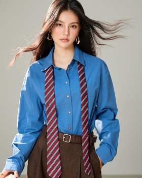 Cotton with tie wear retro shirt