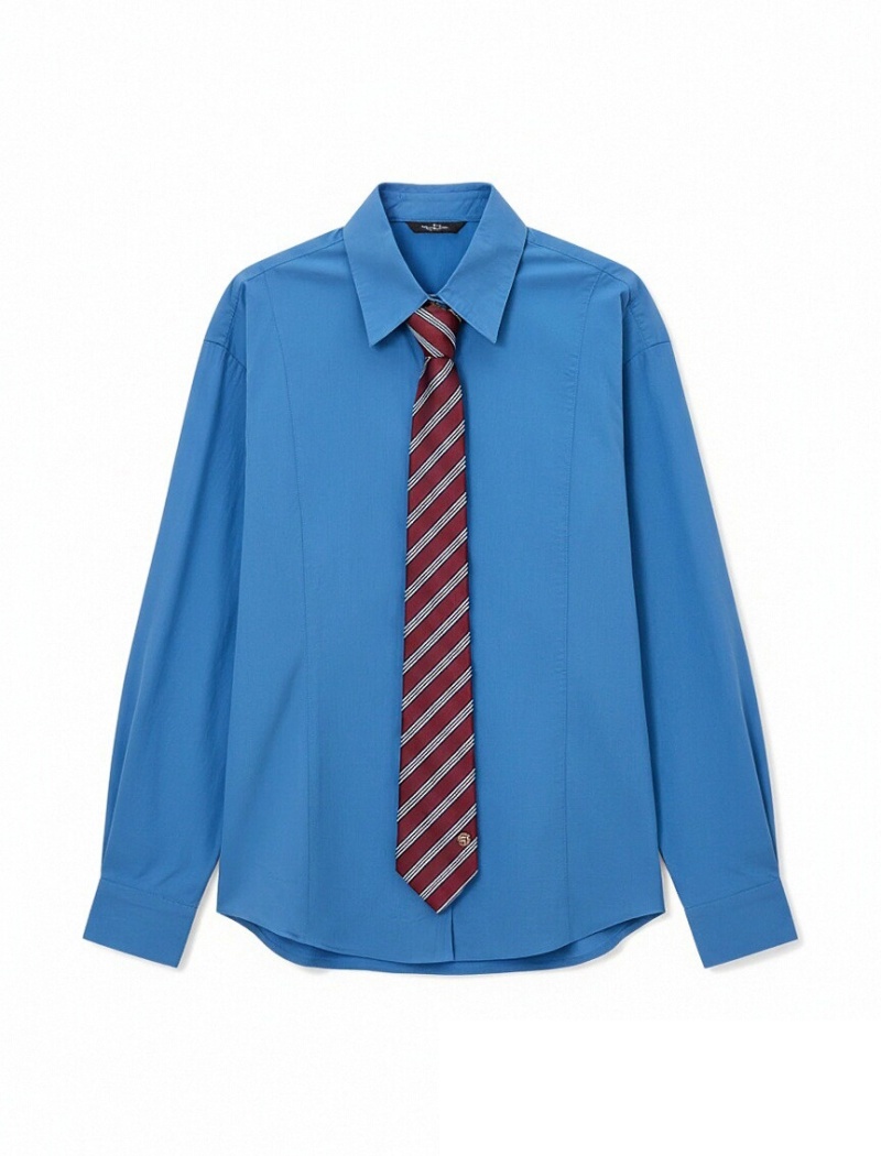 Cotton with tie wear retro shirt