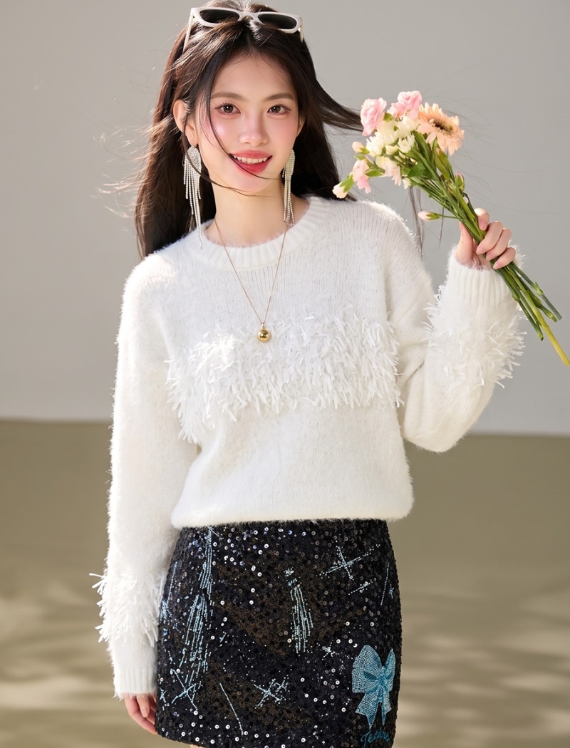 France style commuting all-match pink autumn sweater