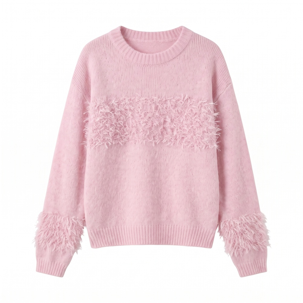 France style commuting all-match pink autumn sweater