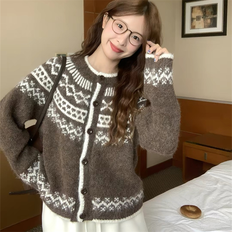 Retro autumn tops lazy Korean style sweater