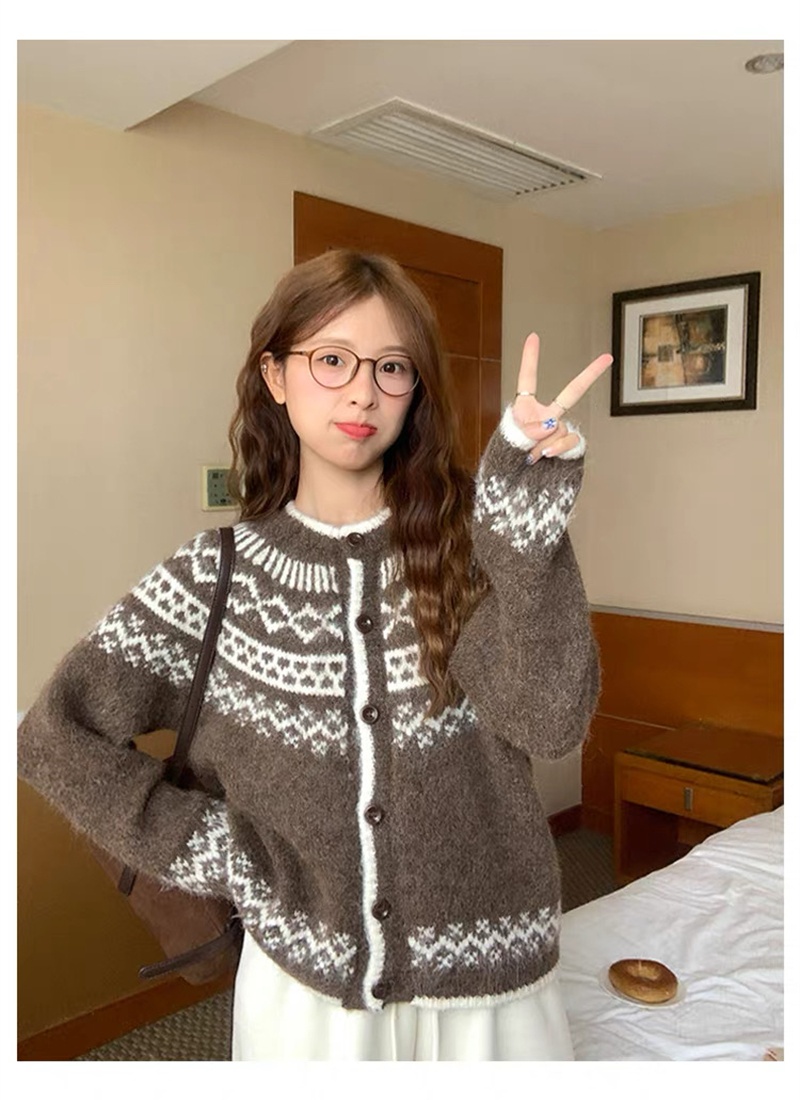 Retro autumn tops lazy Korean style sweater