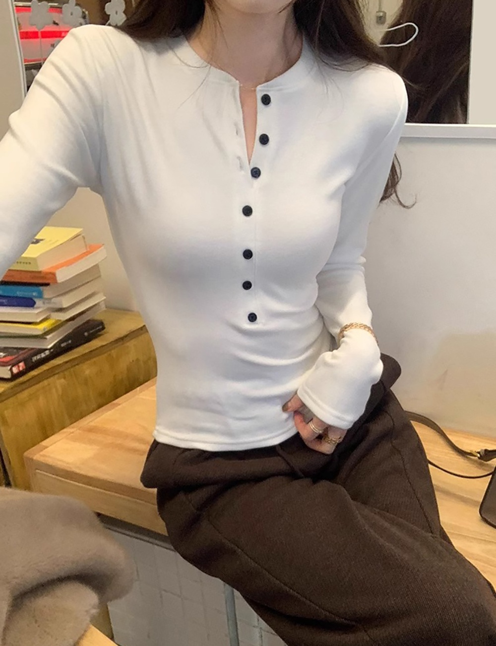 Inside the ride tops bottoming shirt for women