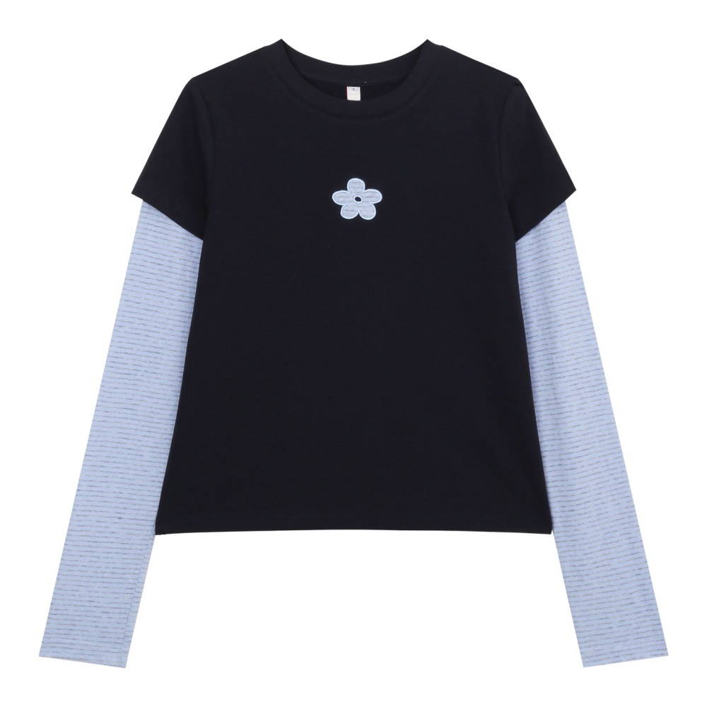 Embroidery T-shirt spring and autumn tops for women