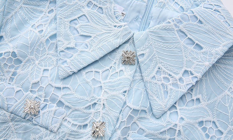 Lace embroidery France style long high waist dress