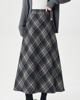 Slim long retro spring and autumn A-line skirt for women