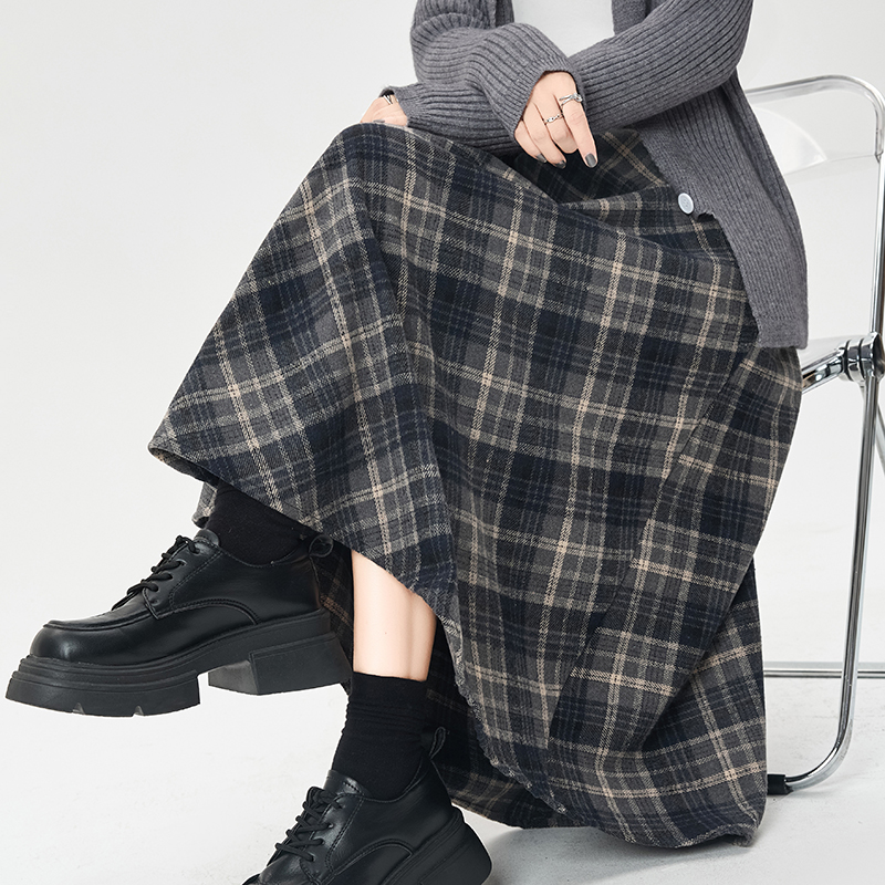 Slim long retro spring and autumn A-line skirt for women