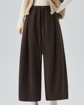 Nine tenths cashmere pants Casual wide leg pants for women