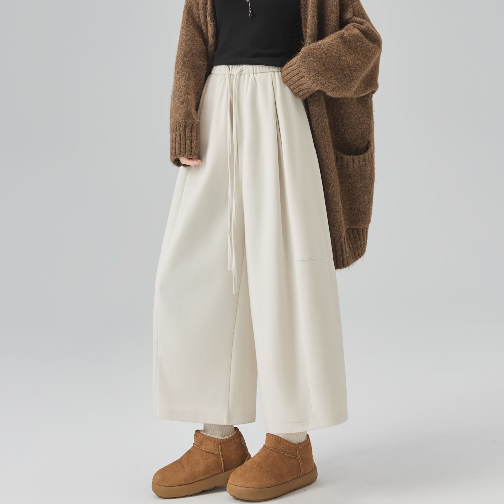 Nine tenths cashmere pants Casual wide leg pants for women
