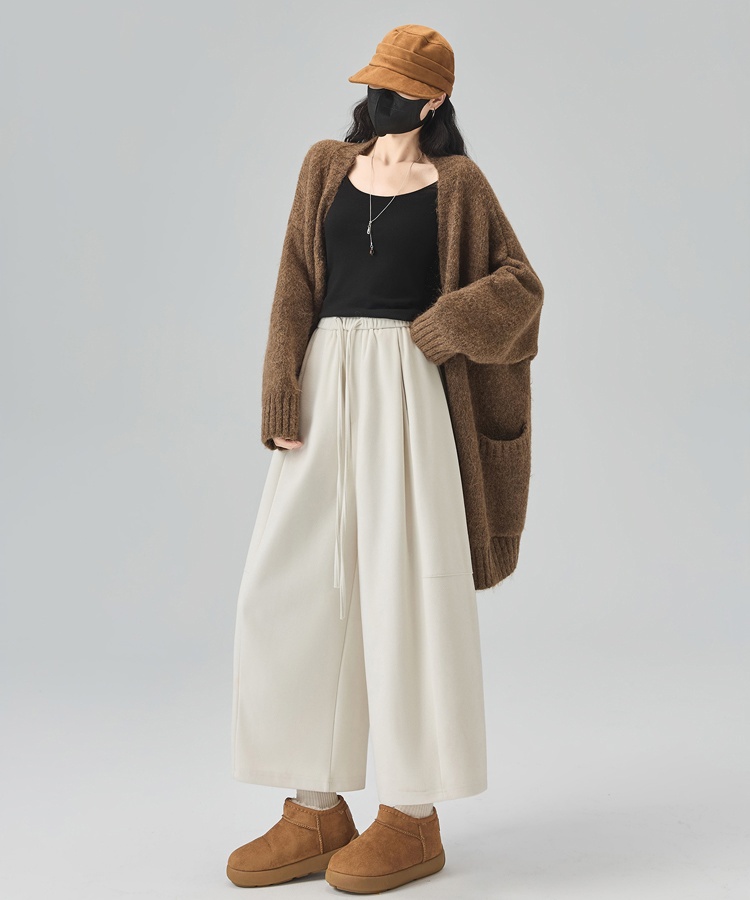 Nine tenths cashmere pants Casual wide leg pants for women