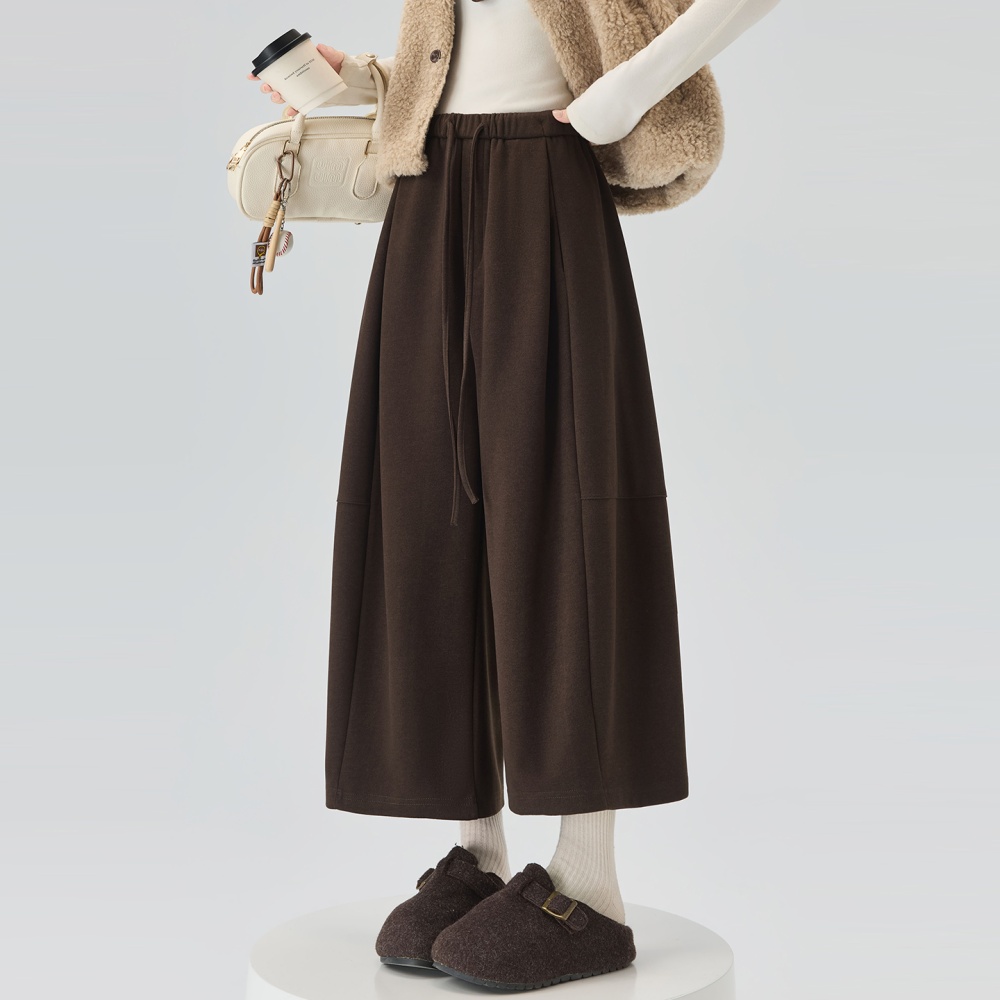 Nine tenths cashmere pants Casual wide leg pants for women