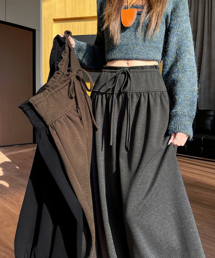 Loose wide leg pants drawstring bloomers for women
