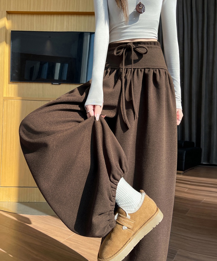 Loose wide leg pants drawstring bloomers for women