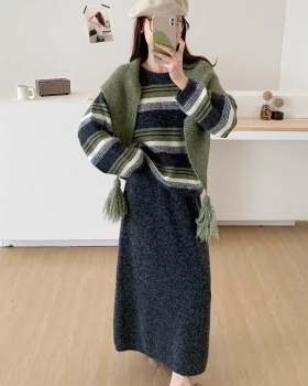 Slim shawl Korean style skirt 3pcs set