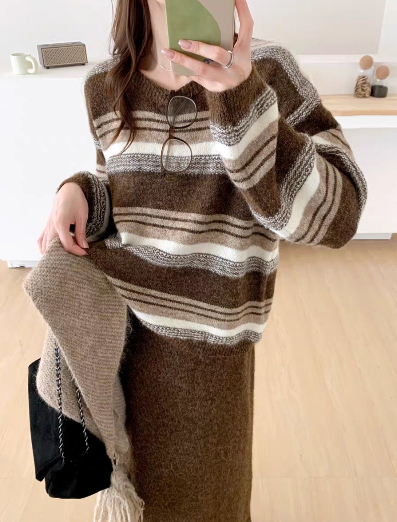 Slim shawl Korean style skirt 3pcs set
