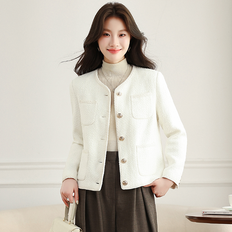 Short coarse flower coat small fellow tops for women