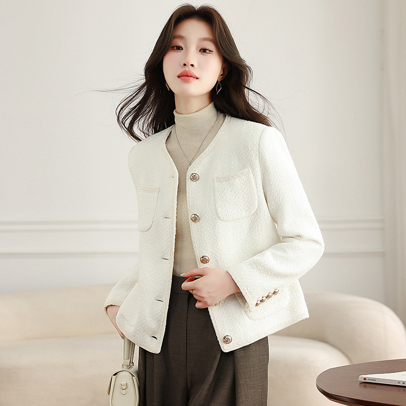 Short coarse flower coat small fellow tops for women