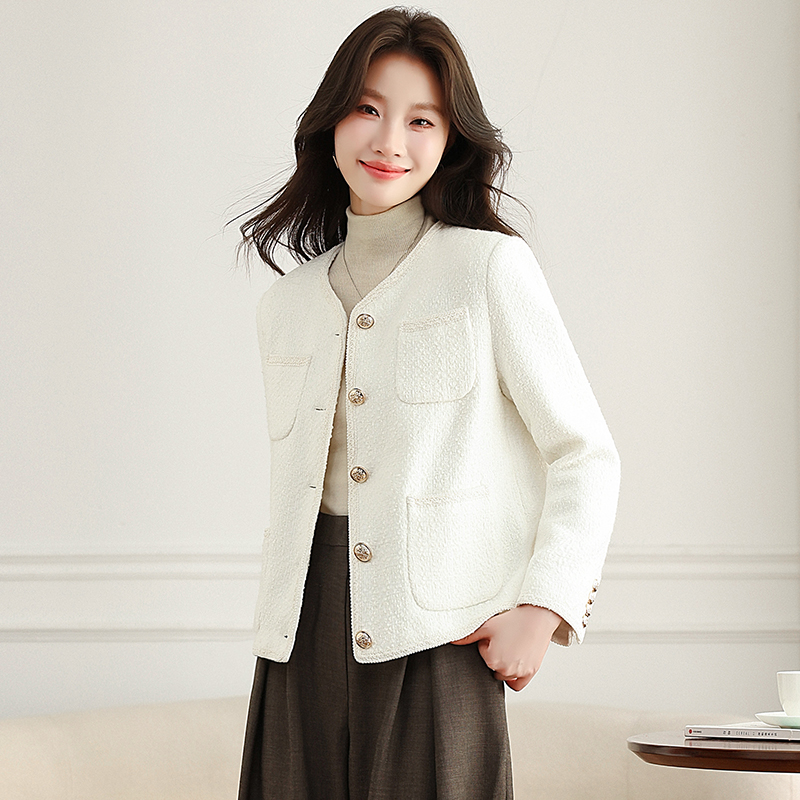 Short coarse flower coat small fellow tops for women