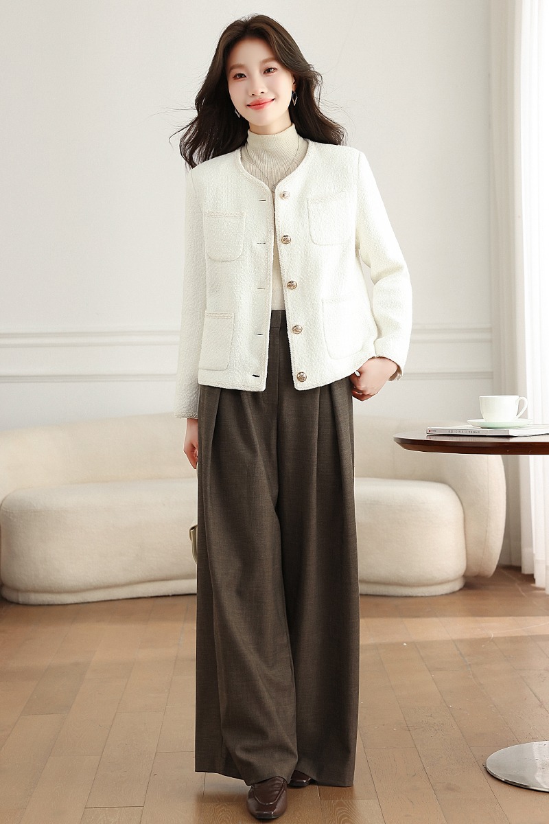 Short coarse flower coat small fellow tops for women