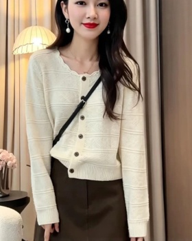 Round neck fashion sweater Western style coat for women