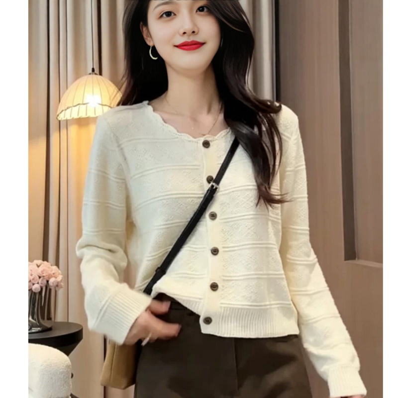 Round neck fashion sweater Western style coat for women