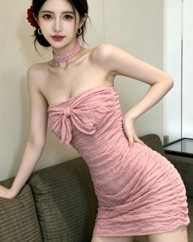 Spicegirl wrapped chest package hip sexy tight dress