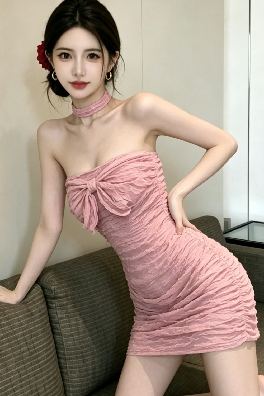 Spicegirl wrapped chest package hip sexy tight dress