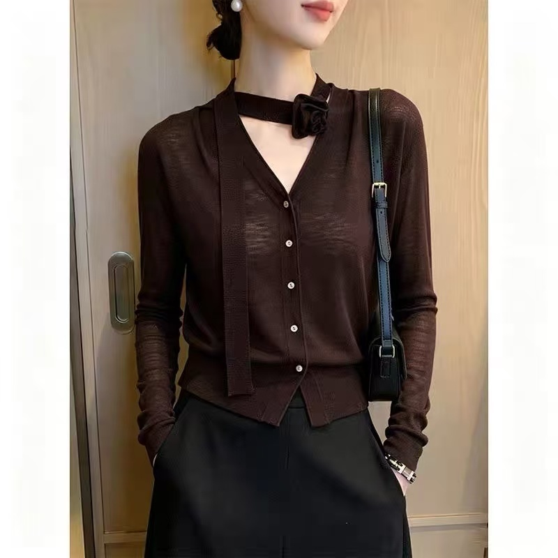 Streamer retro temperament sweater wears outside niche tops
