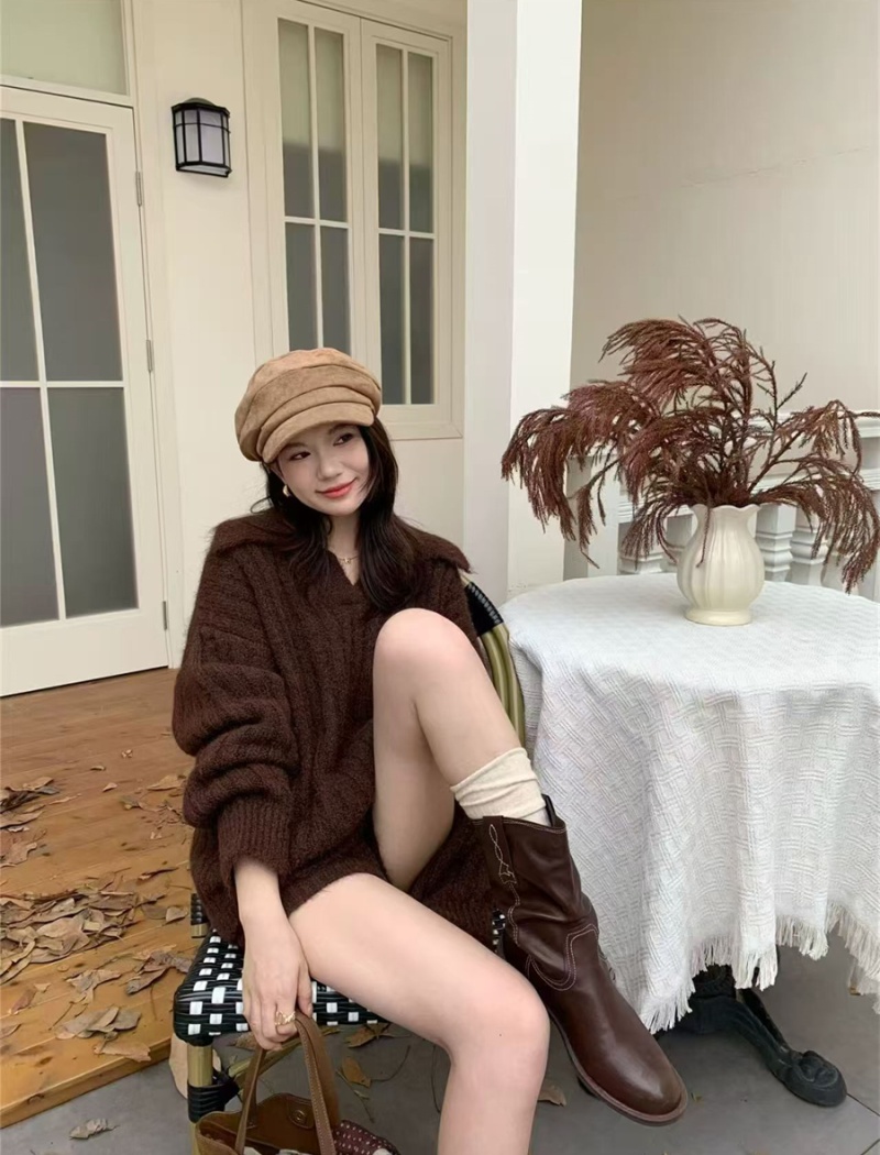 Fashion simple sweater lazy shorts a set for women